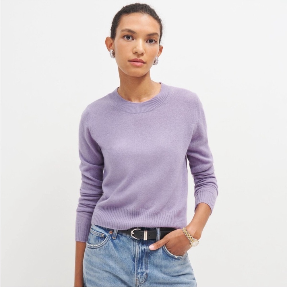 Reformation Dana Cashmere Crew Sweater Purple Small - Picture 11 of 13